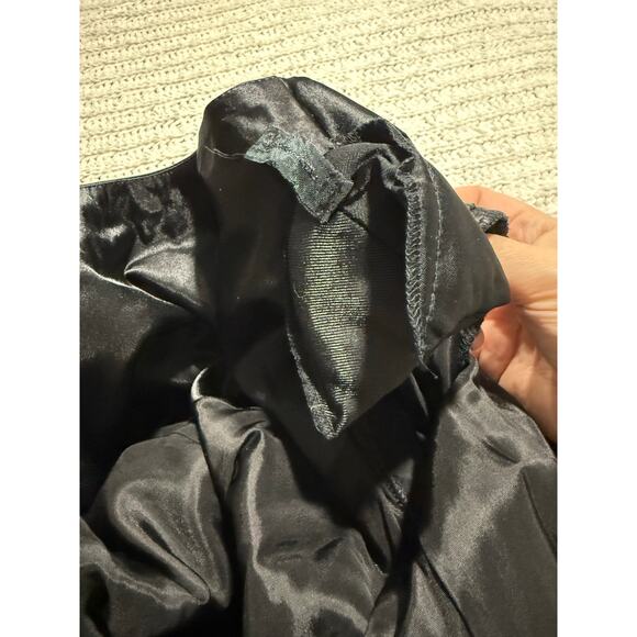 VTG Velour Sheath Dress Short Sleeves Back Bow Cut Outs Knee Length Womens Large - Picture 12 of 13